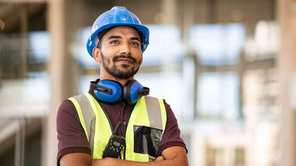 A young man ready for his first construction job